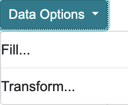 Data Options Button Icon with Dropdown Options